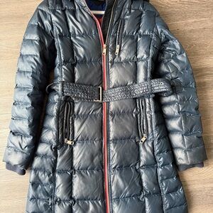 Tommy Hilfiger Women's Belted Puffer Coat - Dark Blue